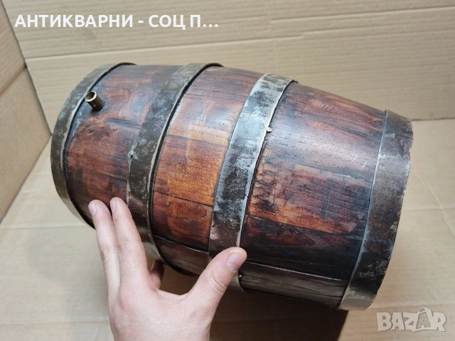 Старинна Ръчно Изработена Дървена Бъклица За Вода, Дървен Бъкел За Вода / НОМЕР 695. , снимка 8 - Антикварни и старинни предмети - 53486247