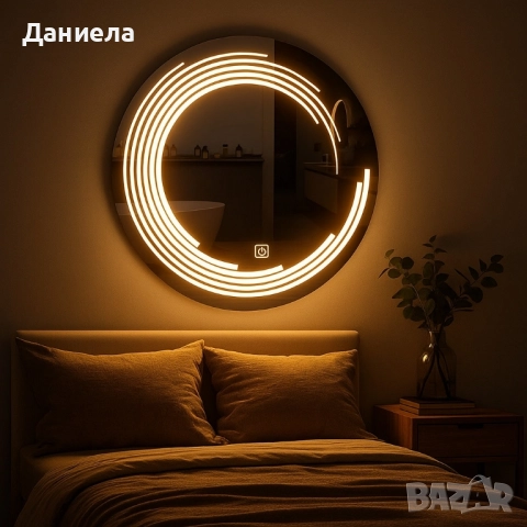 Светещо LED огледало с анти-мъгла и тъч управление, снимка 4 - Други - 51733901