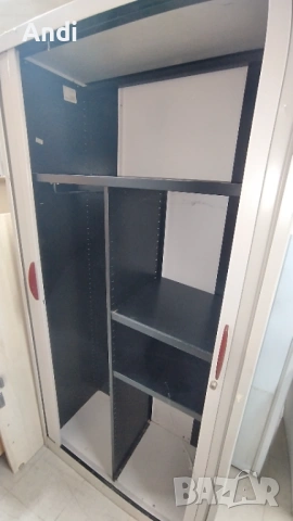 Mетален Шкаф - каса със рафтове и заключване  100/45/198 см, снимка 2 - Шкафове и рафтове - 53204087