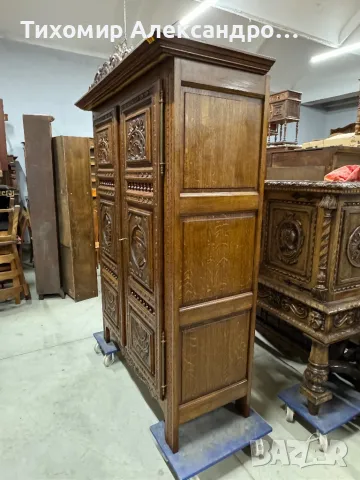 Двукрилен гардероб от дъбов масив, снимка 5 - Гардероби - 48154222