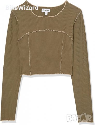 The Drop Everleigh с дълъг ръкав с изрязан топ с открити шевове Blusen XXS Размер НОВА