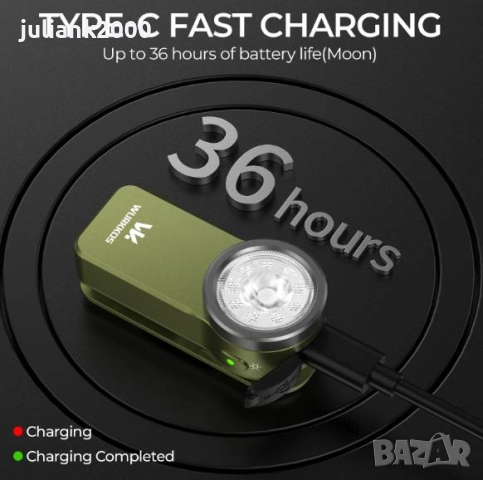 Wurkkos HD03 син или зелен цвят, снимка 4 - Къмпинг осветление - 52212261