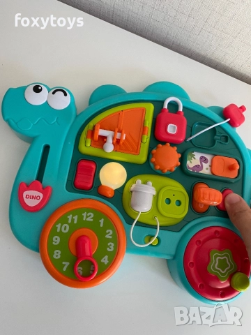 Динозавърче, дъска бизиборд, със забавни дейности, музика и светлина, busy board , снимка 15 - Образователни игри - 51699942
