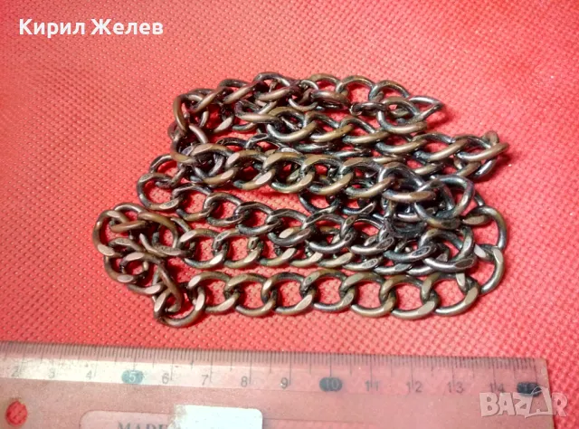 ЗДРАВ ПОМЕДНЕН ЛАНЕЦ ВЕРИЖКА КОЛИЕ от БЛАГОРОДНА СТОМАНА ВИНТИДЖ ПЛЕТКА 47320, снимка 3 - Колиета, медальони, синджири - 47296122