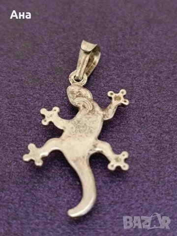 Сребърна висулка гущер Буква КК, снимка 4 - Колиета, медальони, синджири - 43937477