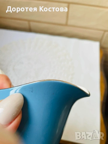 ROYAL ALBERT красив син комплект от захарница и латиера от Англия от костен порцелан, снимка 12 - Антикварни и старинни предмети - 53332268