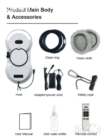 Робот за почистване на стъкла Puruikai HCR-10, снимка 7 - Прахосмукачки - 50527102