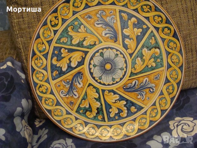  maiolica антикварна чиния за стена , снимка 2 - Пана - 28228669