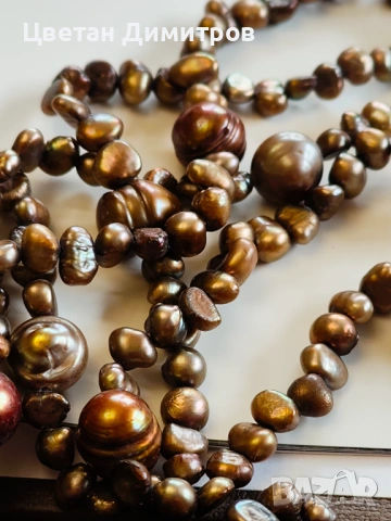 много ДЪЛГО ретро колие / наниз от  истински барокови перли, снимка 10 - Колиета, медальони, синджири - 53269828
