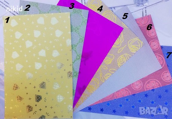 Брокатен глитер холограмен глитерен картон А4 250 гр 1 бр лист за декорация