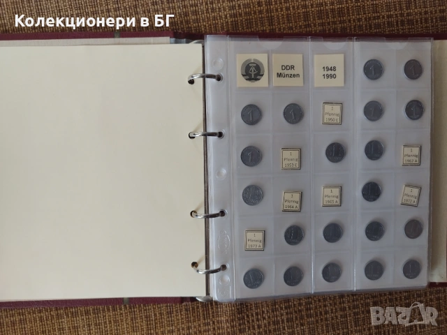 КЛАСЬОР С МЕГА ЛОТ /КОЛЕКЦИЯ/ ОТ 74 РАЗМЕННИ МОНЕТИ ОТ  ГДР /виж описанието/, снимка 5 - Нумизматика и бонистика - 53074963