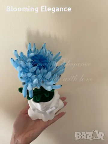 Вечно цвете от плюшена тел в гипсова фигурка, снимка 2 - Романтични подаръци - 50009156