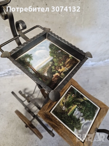 Количка пепелник с плочки в ретро мотиви, снимка 3 - Колекции - 52147189