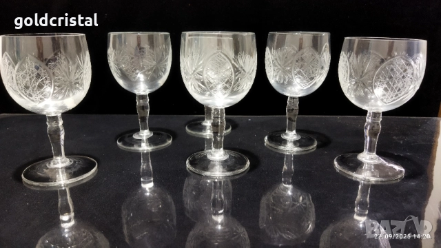 стари стъклени чаши гравирани 