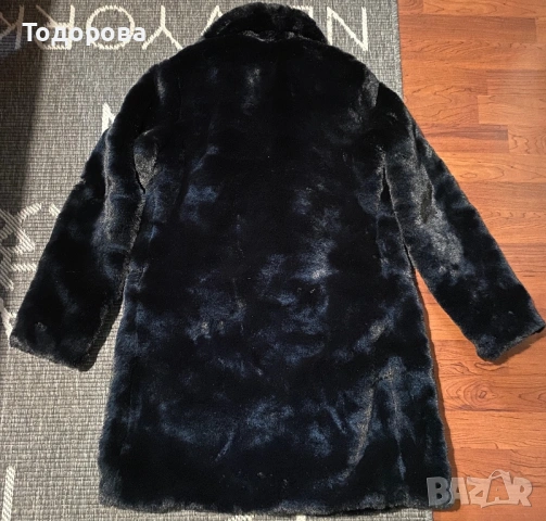 Луксозно черно палто с косъм, снимка 3 - Палта, манта - 53220681