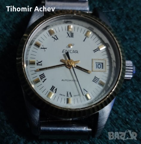 Швейцарски автоматичен дамски часовник Enicar , снимка 4 - Дамски - 39111225