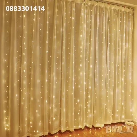 Намаление! Коледна завеса 3 метра Лампички за Коледа Завеси , снимка 4 - Декорация за дома - 48088841