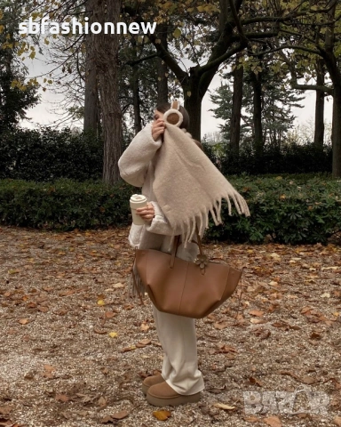 Polene дамска чанта в черно и кафяво, снимка 8 - Чанти - 53207571