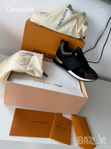 Louis Vuitton естествена кожа велур черни сникърси маратонки нови, снимка 2 - Маратонки - 51541739
