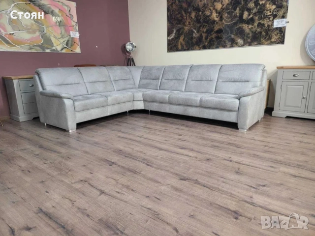ПРОМОЦИЯ!!! Светло сив ъглов диван от плат PP-HS10002, снимка 7 - Дивани и мека мебел - 52826945