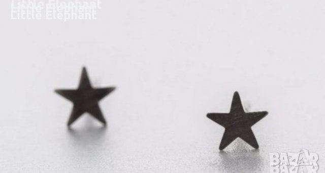 Сребърни обеци,колекция "Stars"little tiny stars,black/нови