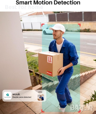 WUUK 2K HD Wi-Fi звънец с камера, двупосочна аудио функция, снимка 3 - Други - 52430383