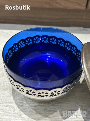 Съветска посребрена бонбониера / захарница  от три части , снимка 2 - Сервизи - 53354819