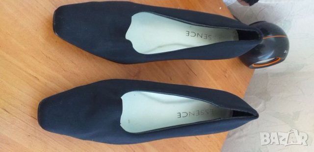 Черни обувки от плат, размер 4, снимка 2 - Дамски обувки на ток - 26729807