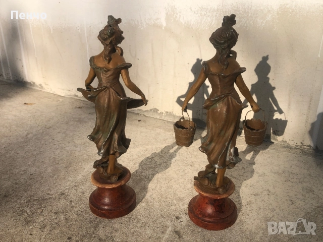 чифт старинни метални фигури, снимка 8 - Антикварни и старинни предмети - 50025113