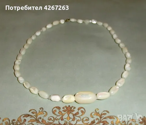 Стар седефен гердан, седефена огърлица, снимка 6 - Антикварни и старинни предмети - 49065259