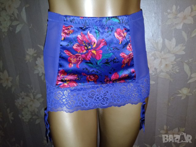 Gossard XS-Нов лилав колан с жартиери с флорален сатен , снимка 5 - Бельо - 43082791