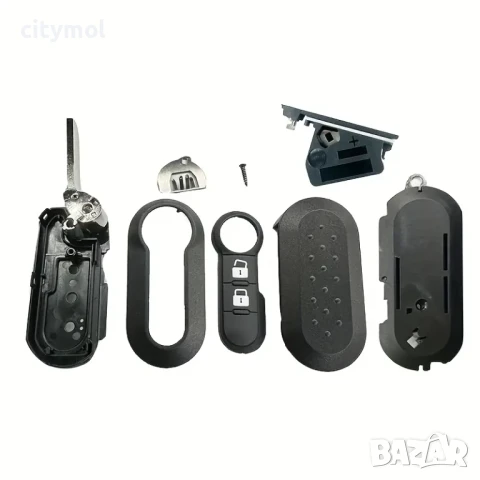 Кутийка за ключ за Fiat 500, Ducato, Bravo, Stilo, Punto, Panda, 2 бутона,с острие, снимка 2 - Аксесоари и консумативи - 50658267
