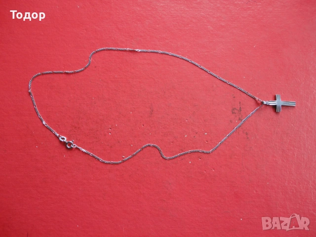 Невероятно сребърно колие верижка с кръст 925 а, снимка 8 - Колиета, медальони, синджири - 53322959