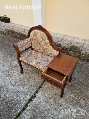 Прекрасна антикварна френска барокова салонна пейка , снимка 7 - Антикварни и старинни предмети - 50245117