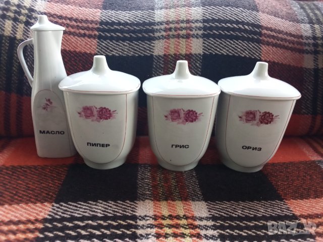 Стари порцеланови кухненски буркани, снимка 2 - Сервизи - 44035682