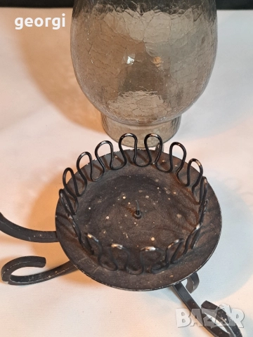 стар свещник от ковано желязо 29/2, снимка 3 - Декорация за дома - 52078697