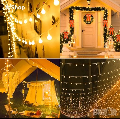 litogo Led Globe String Lights лед лампички за украса декорация парти сватба дом градина 120бр./12м., снимка 13 - Лед осветление - 43749813