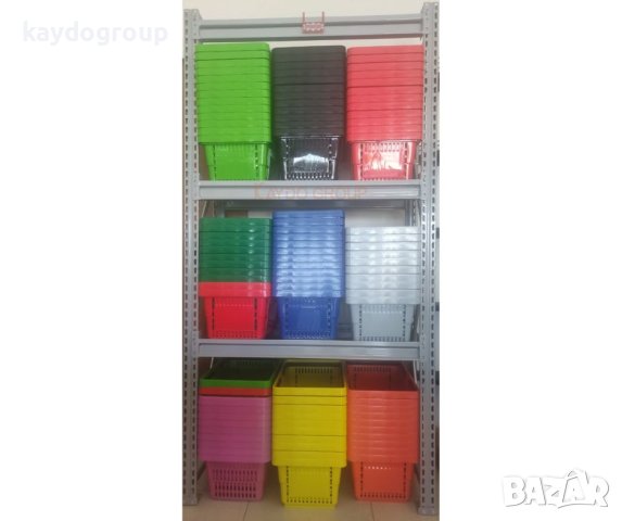 PVC кошница за пазаруване, пазарски кошници пластмаса 22л- светло сива, снимка 3 - Оборудване за магазин - 43285963