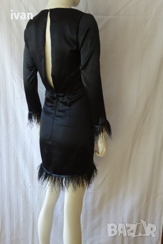 дамска рокля от естествена коприна с пера, снимка 4 - Рокли - 43670011