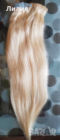 100% естествена коса на стикери! 100гр., 40бр., #613, снимка 2 - Аксесоари за коса - 27151177