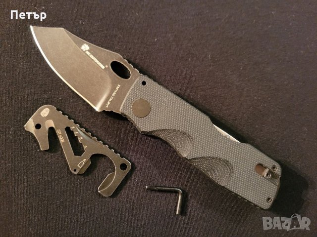 Тактически нож HX Outdoors, D2 острие, G10 дръжка, туул отварачка, отвертка, ключ , снимка 4 - Ножове - 26627024