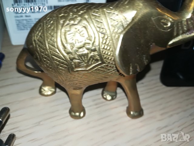 АНТИК-слонче-мед/месинг 10х9х5см, снимка 4 - Колекции - 28845626