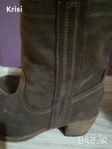 Дамски каубойски ботуши естествен велур, снимка 5 - Дамски ботуши - 52030308