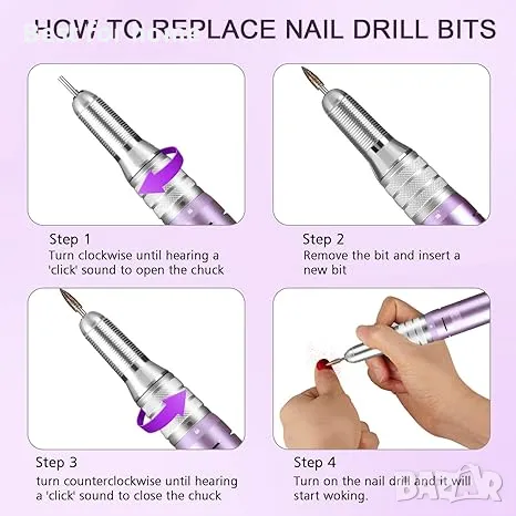 Професионална, акумулаторна ,преносима бормашина за нокти HoMove  , снимка 7 - Педикюр и маникюр - 49901843