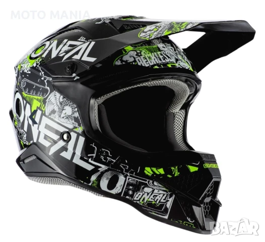 Мотокрос каска O’neal 3SRS Attack 2.0 BLACK/NEON YELLOW, снимка 2 - Други спортове - 50482174