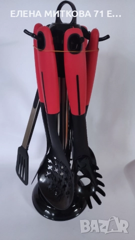 Чисто нов комплект кухненски прибори за готвене+стойка, снимка 3 - Прибори за хранене, готвене и сервиране - 52376068