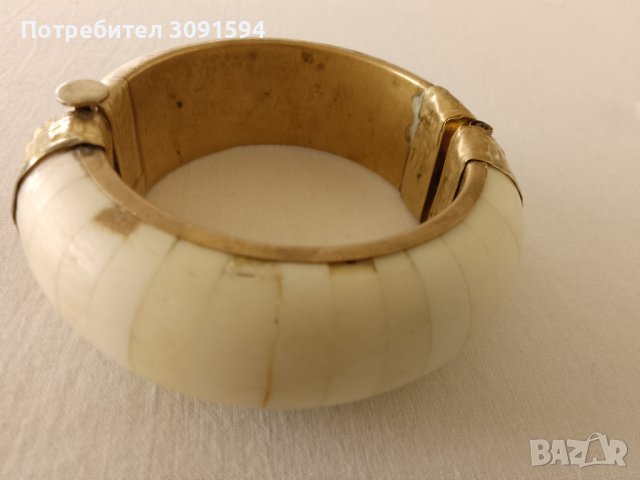 стара етно стил гривна от кост и месинг, снимка 6 - Антикварни и старинни предмети - 43560013