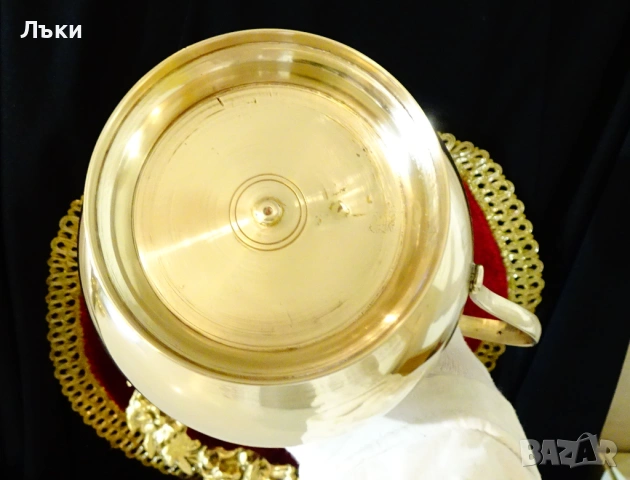 Масивна бронзова кана за вино 1.2 л. , снимка 6 - Антикварни и старинни предмети - 53262685