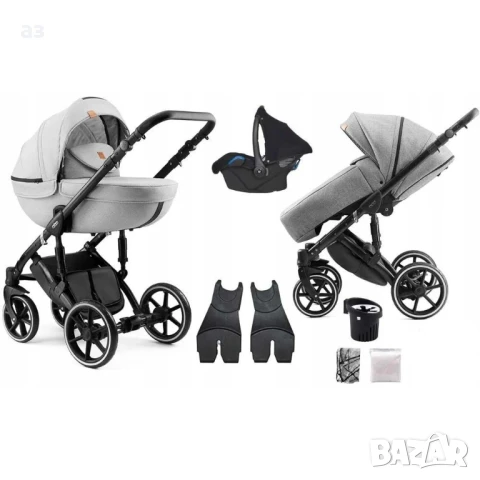 Детска бебешка количка 3 В 1 DADA PARADISO MAX 500 SILVER LIGHT