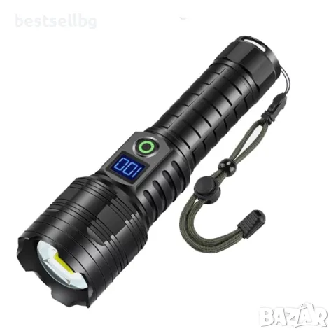 Мощен акумулаторен лазерен прожектор LED ръчен фенер зарядно USB лов, снимка 10 - Къмпинг осветление - 47746492